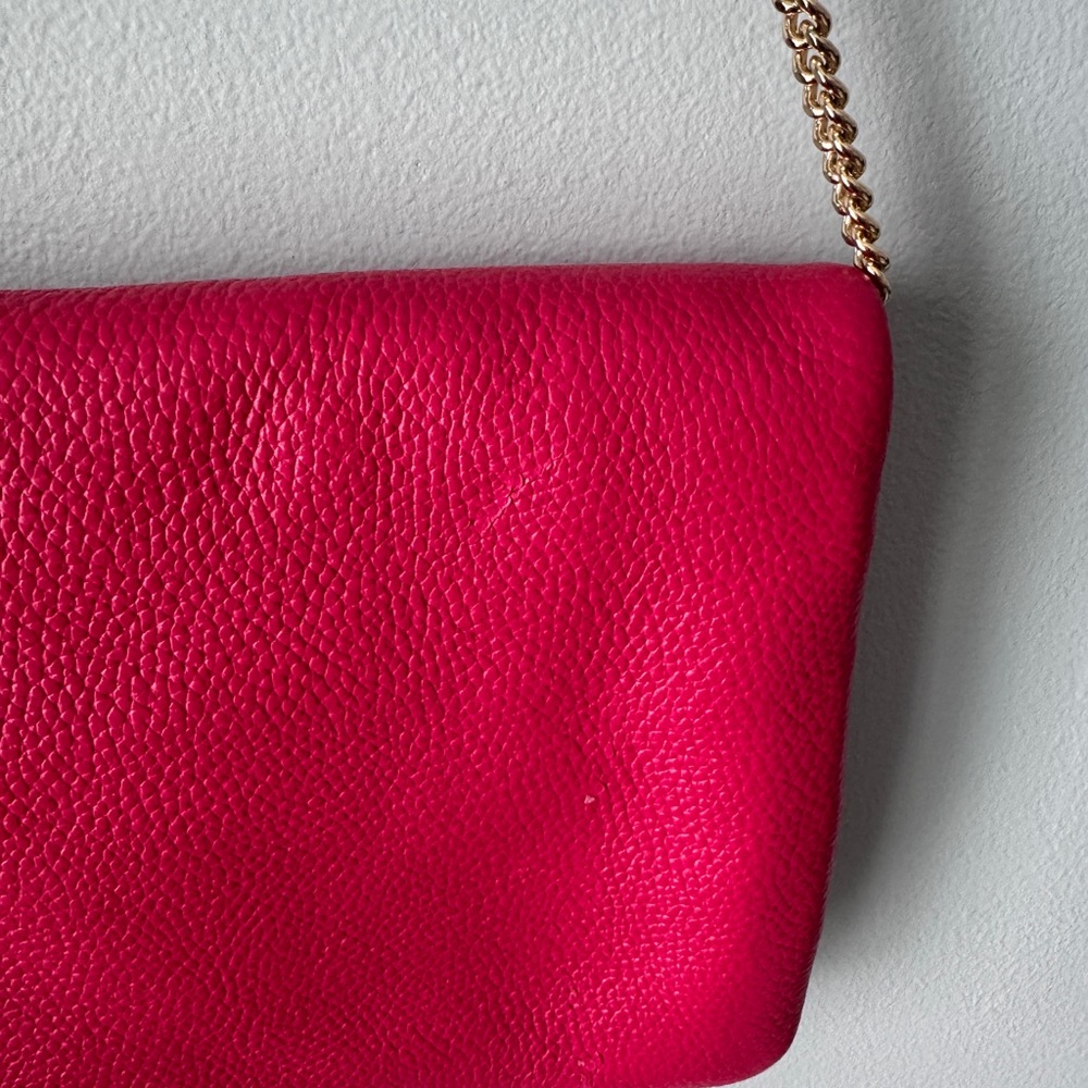 Michael Kors Vibrant Pink Clutch with Gold Chain - Picture 6 of 9
